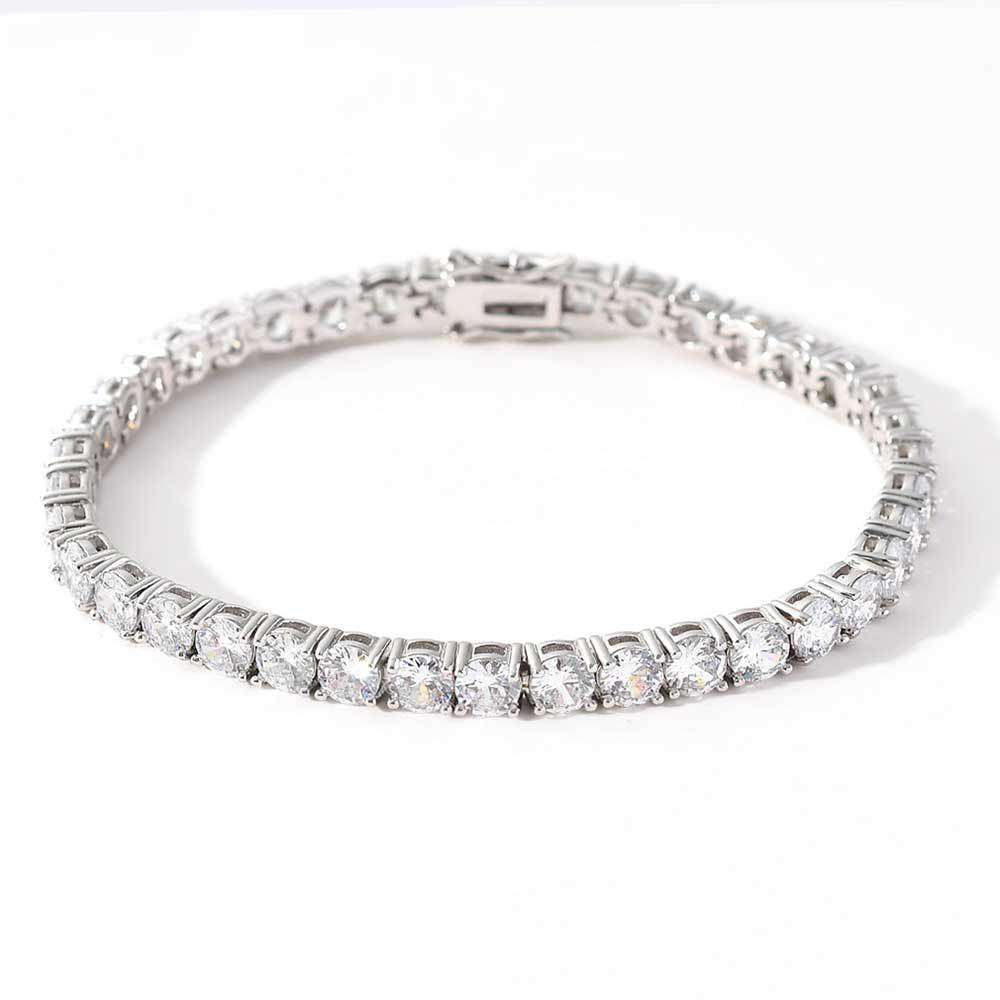 5mm 18K White Gold Tennis Chain and Bracelet Set