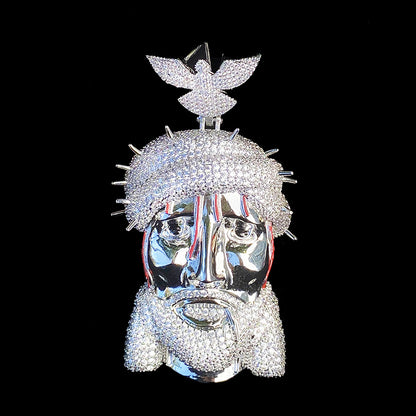 Iced Jesus Pendant with Dove Clasp