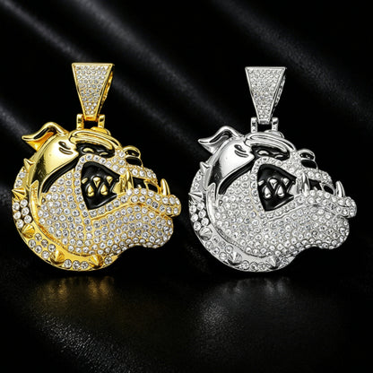 Iced Out Bulldog Head Pendant
