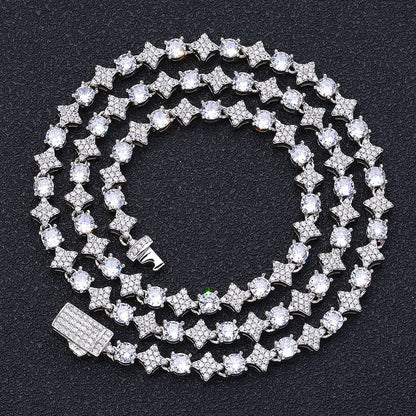 6mm Iced Out Star Tennis Chain and Bracelet Set