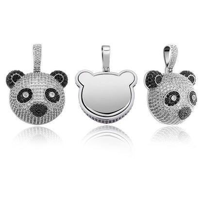 Iced Out Cute Panda Head Pendant