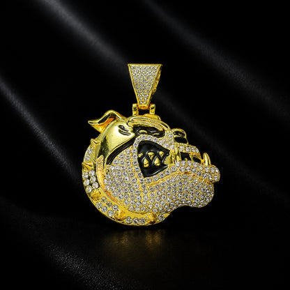 Iced Out Bulldog Head Pendant