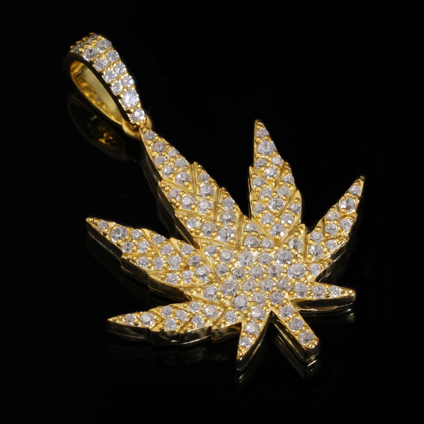 Iced Out Maple Leaf Pendant