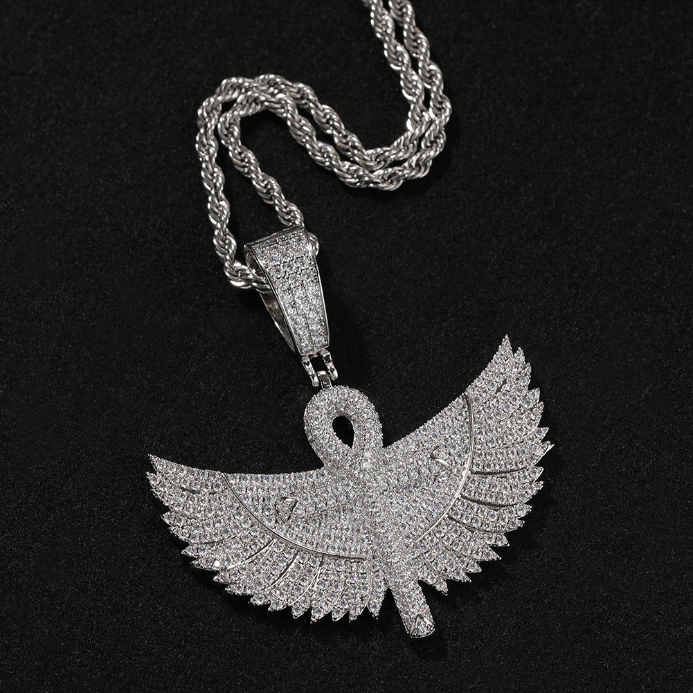 Iced Out Wings Ankh Pendant