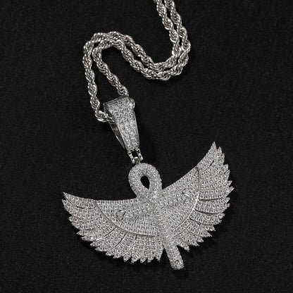 Iced Out Wings Ankh Pendant