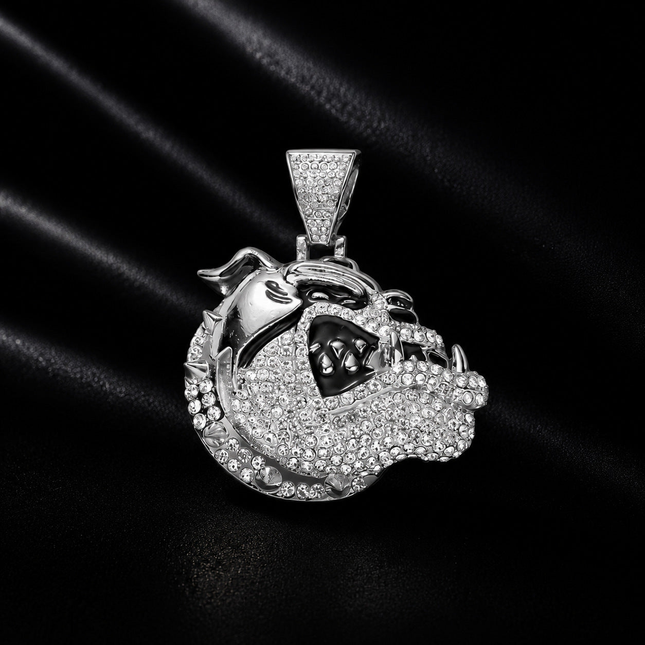 Iced Out Bulldog Head Pendant