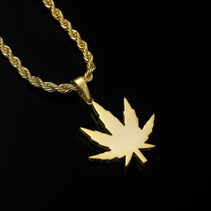 Iced Out Maple Leaf Pendant