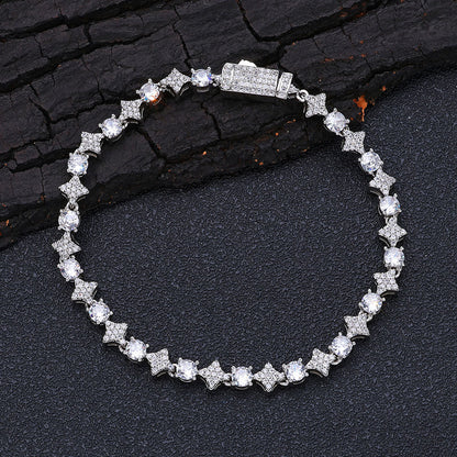 6mm Iced Out Star Tennis Chain and Bracelet Set