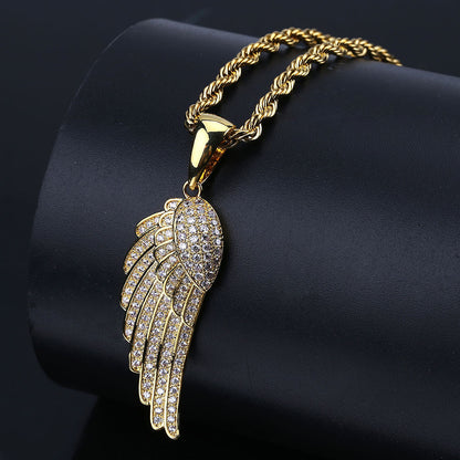 Iced Angle Wings Pendant