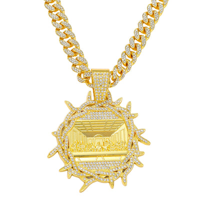 Iced Crown of Thorns Last Supper Pendant