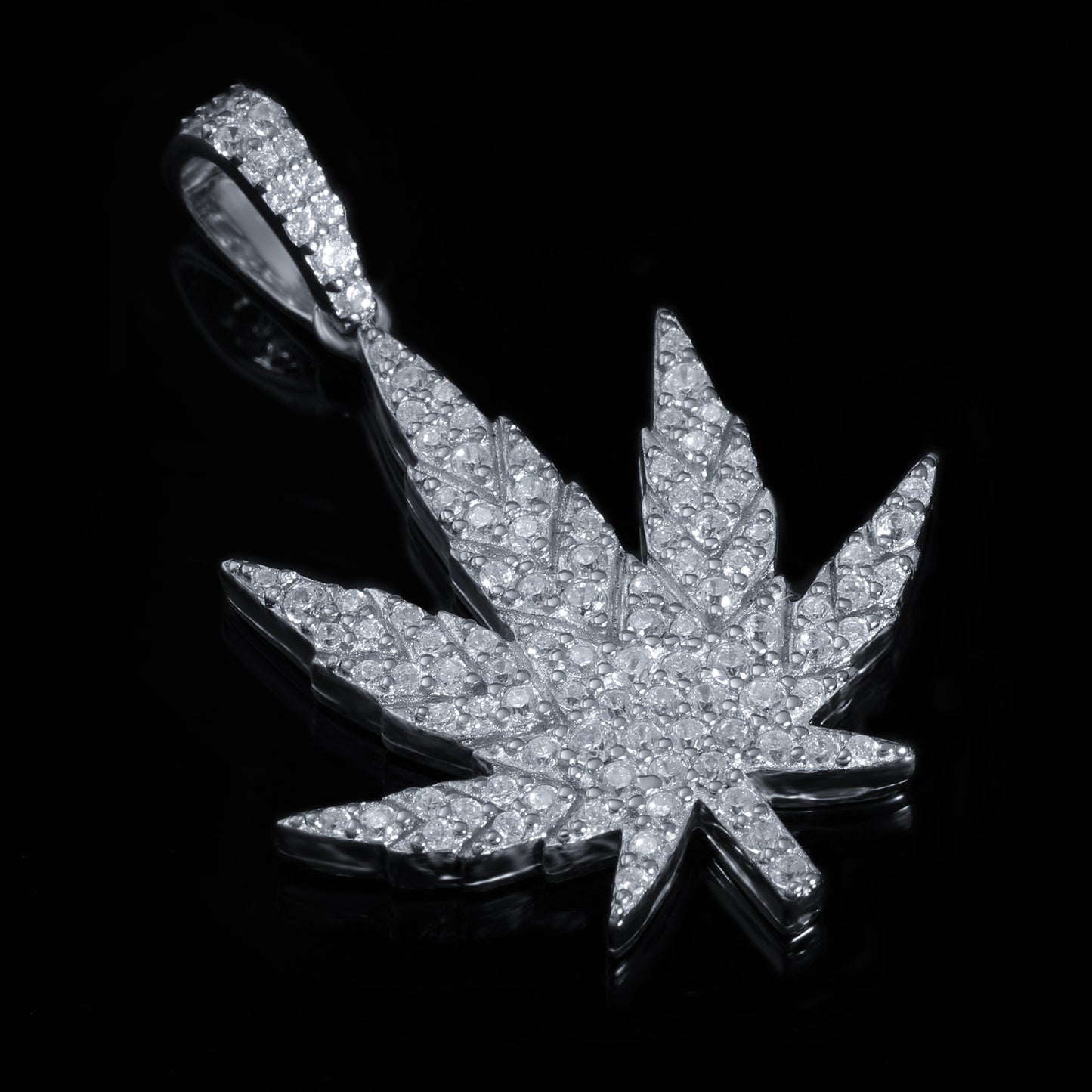 Iced Out Maple Leaf Pendant