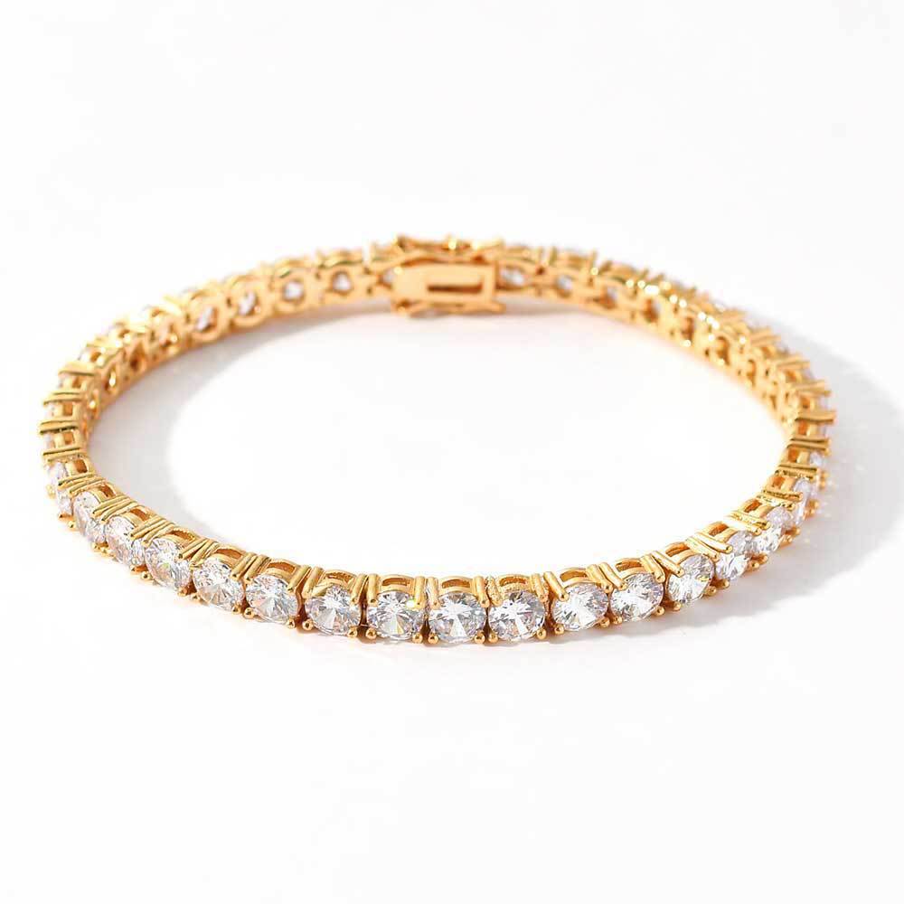 5mm 18K White Gold Tennis Chain and Bracelet Set