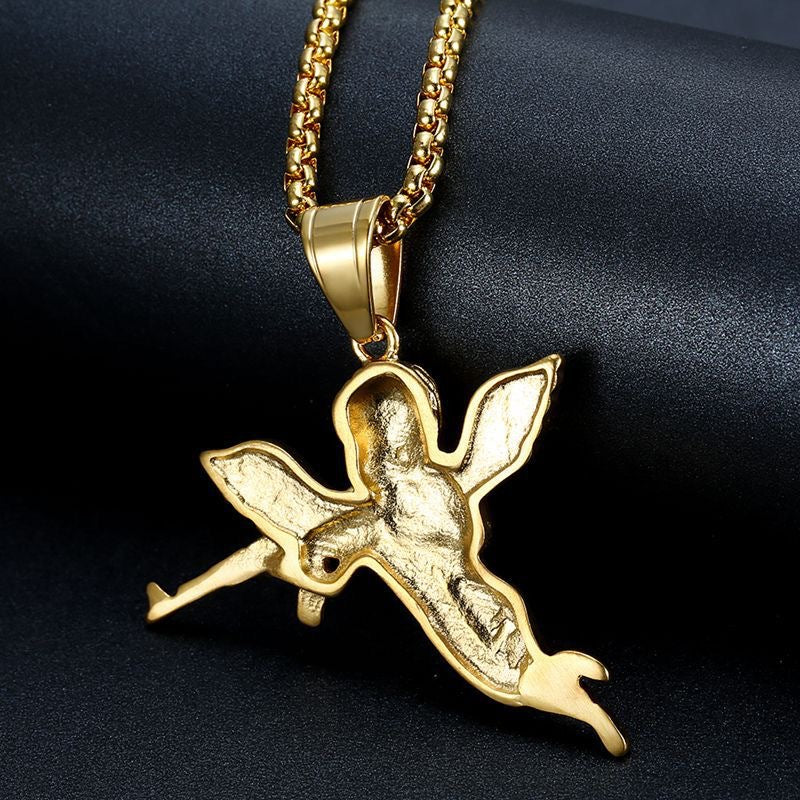 Angel Baby Pendant White Gold Yellow Gold Plated Brass