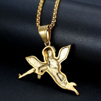 Angel Baby Pendant White Gold Yellow Gold Plated Brass