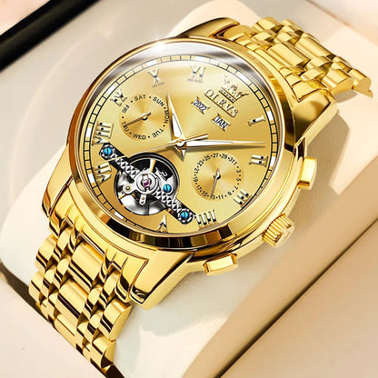 Automatic Mechanical Waterproof Stainless Steel Watch for Men