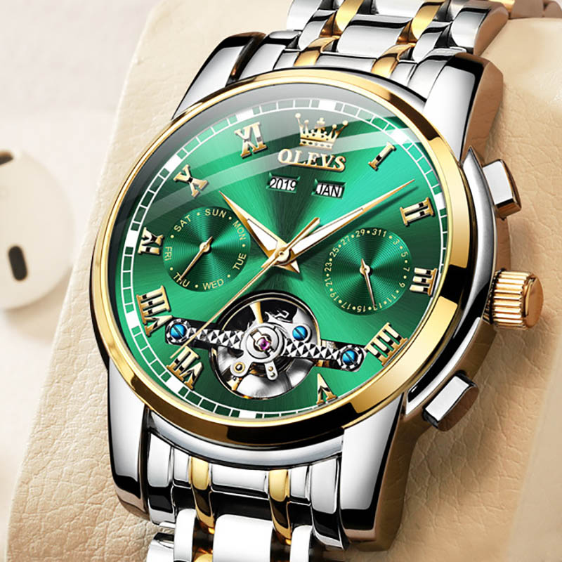 Automatic Mechanical Waterproof Stainless Steel Watch for Men