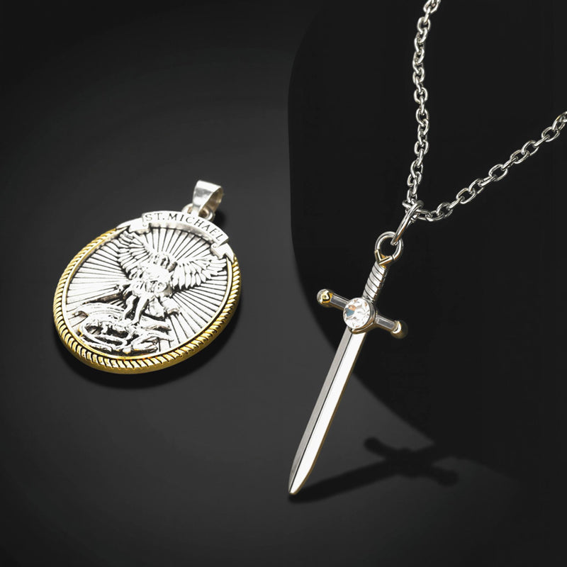 Shield and Sword Protection Pendant