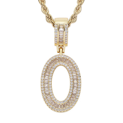 Iced Baguette Letters Pendant in Gold